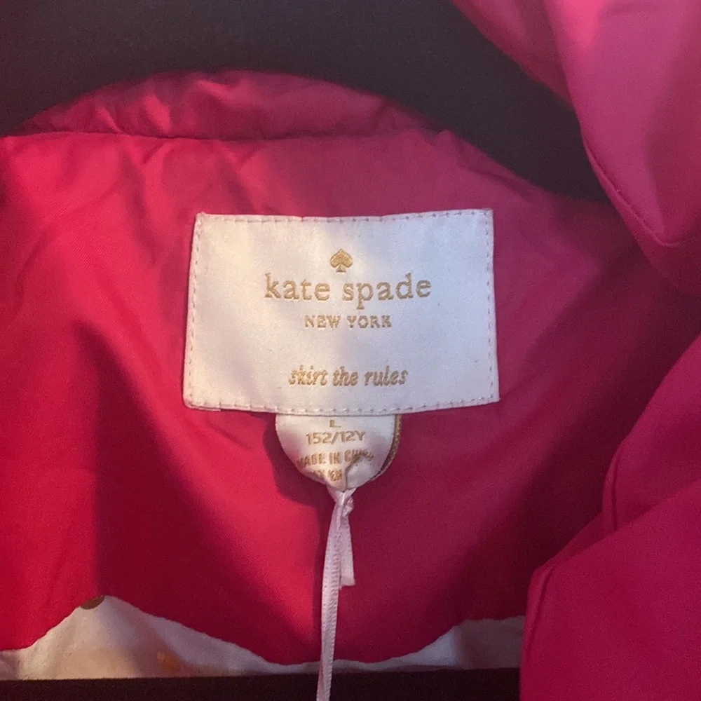 Pink puffer Kate spade coat for kids - Picture 2 of 3